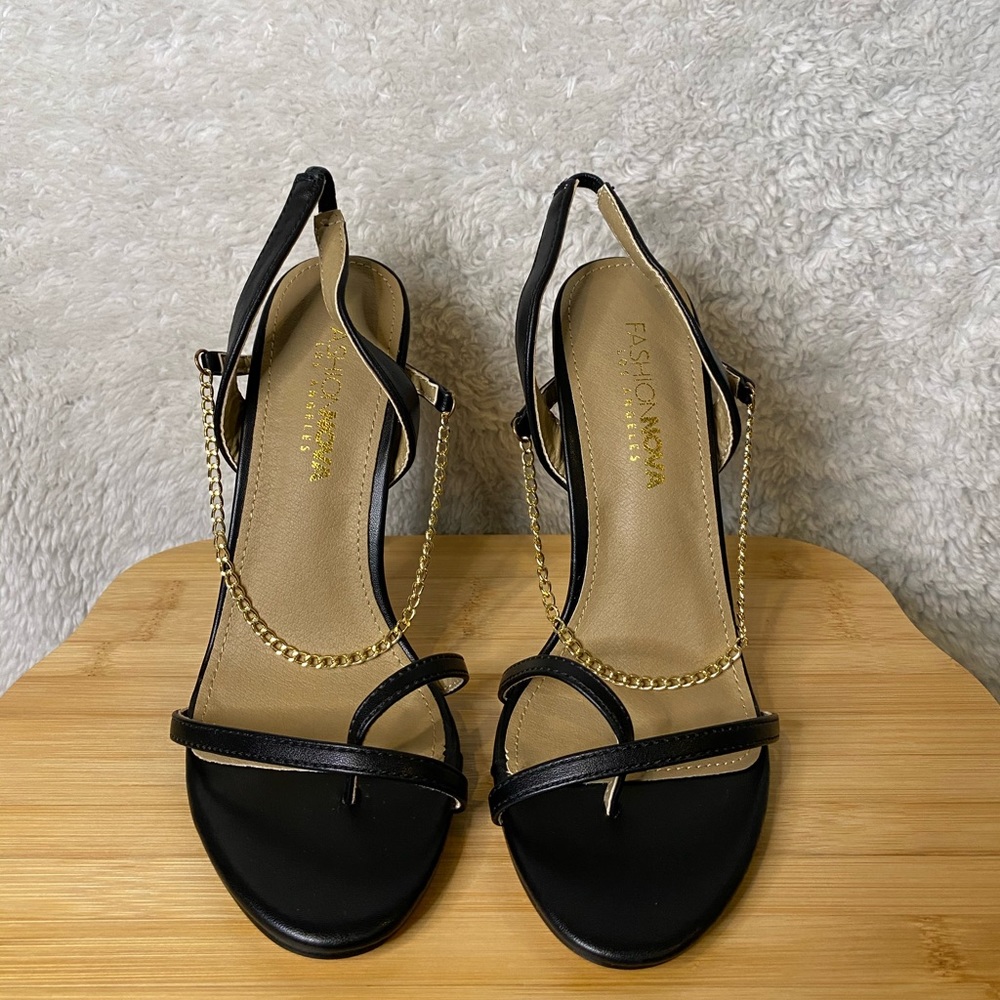 Slingback open toe heels